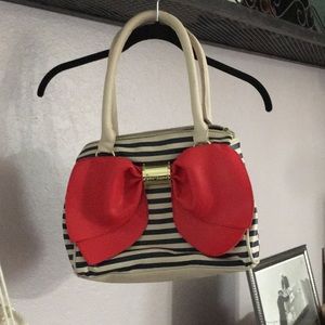 Betsy Johnson stripe and bow purse